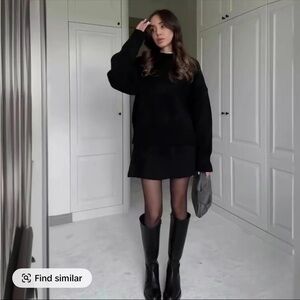 Black Sweater and Skirt Set